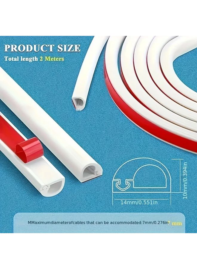 Black Self Adhesive Cable Protector Concealed Cable Manager for Wall and Floor Wiring 118 11 Inches - Image 4