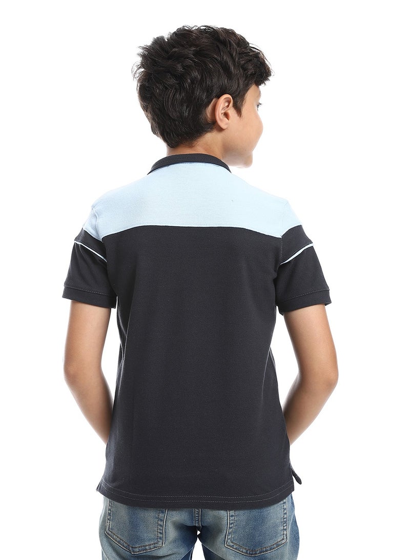 سيزار تيشرت بولو أولادي مزود بياقة وزراير - Image 4