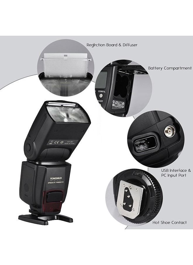 YONGNUO - YONGNUO YN565EX III/N Wireless TTL Slave Flash Speedlite GN58 High Speed Recycling System Supports USB Firmware Upgrade for Nikon DSLR Camera - Image 1