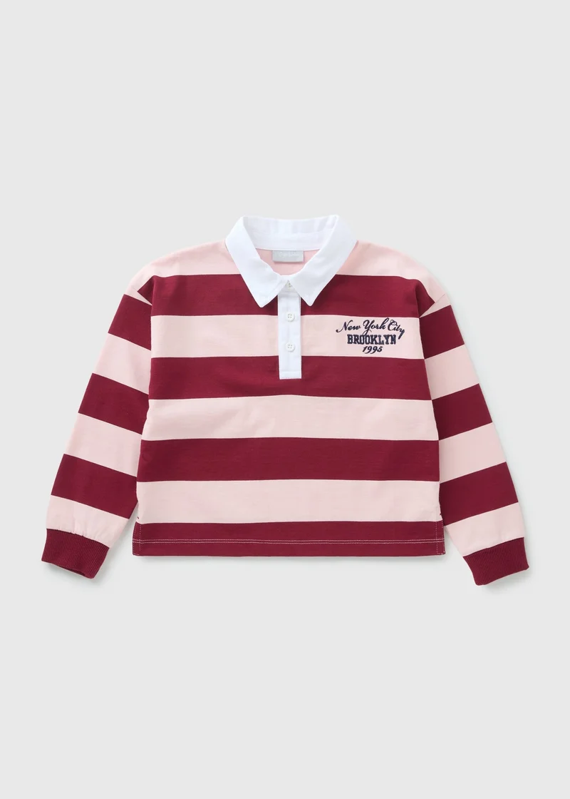 Matalan Girls Burgundy Polo