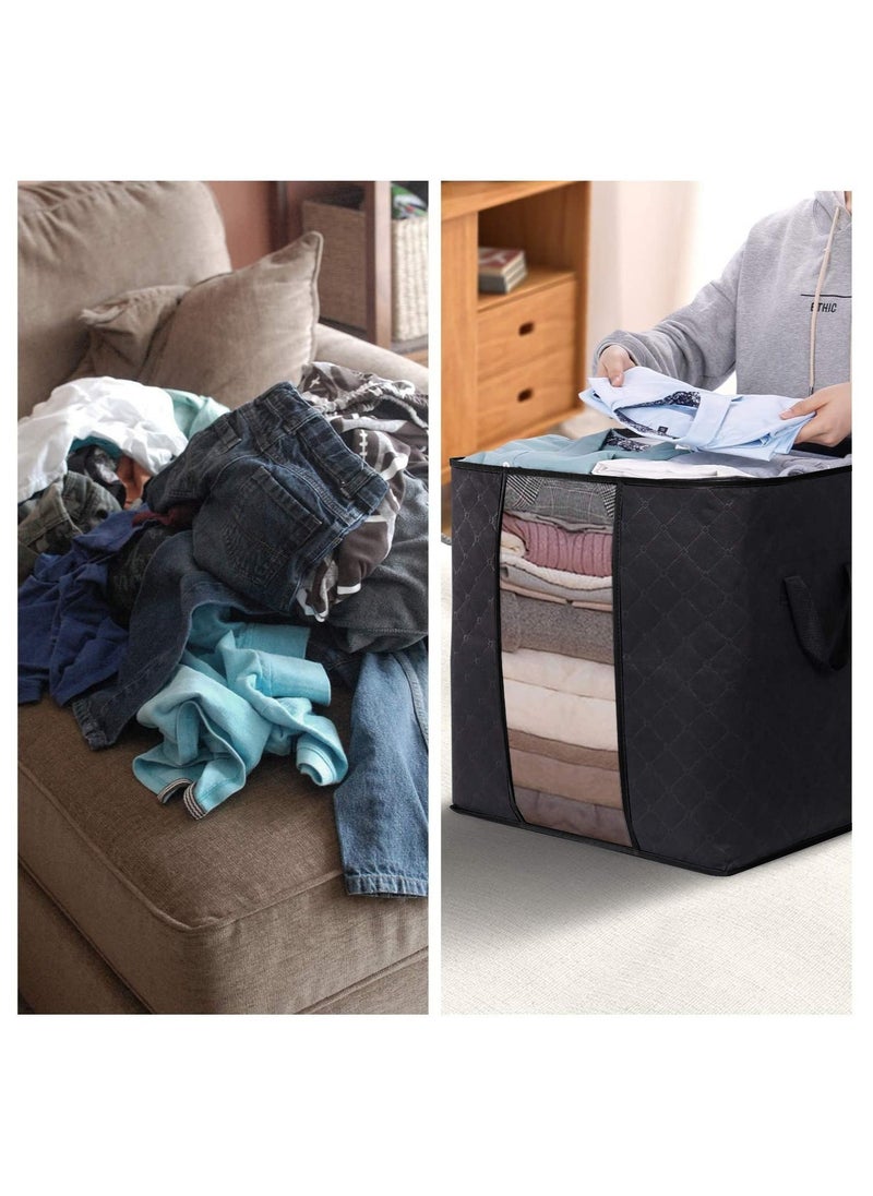 WALALLA - 3-Pack Storage Bag Large Capacity Clothes Organizer with Reinforced Handle Thick Fabric - Image 1