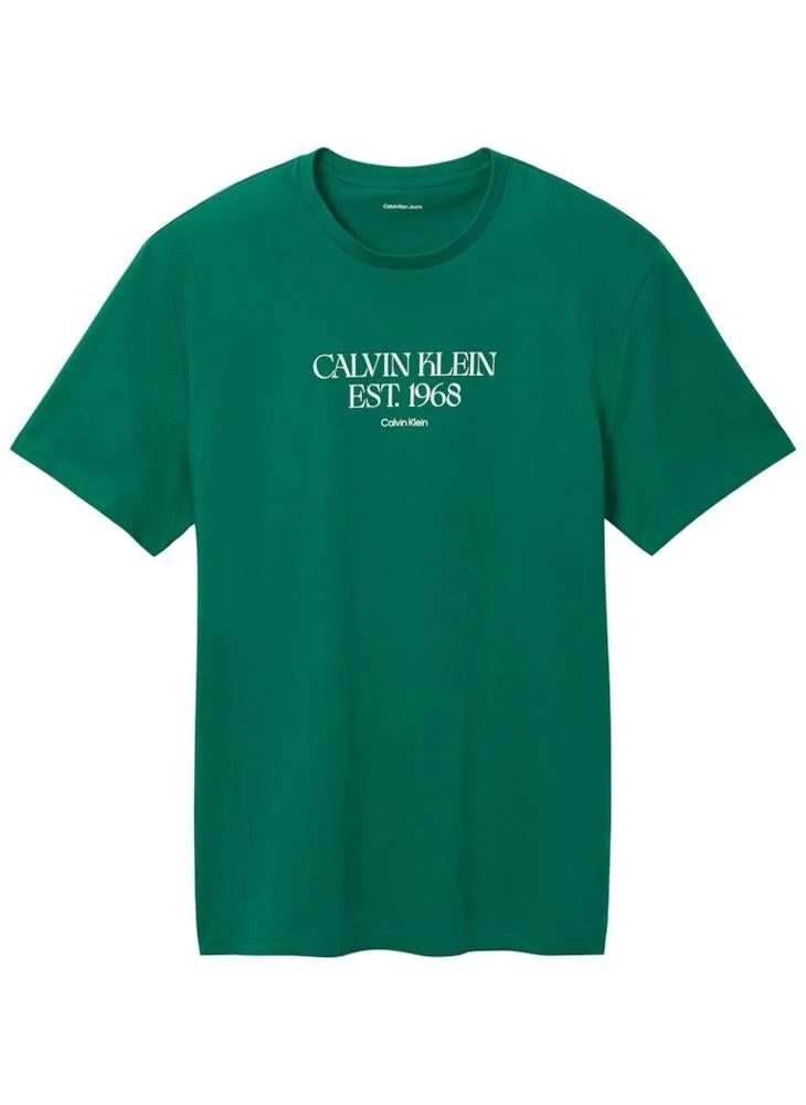Calvin Klein Jeans  1968 Logo Graphic Crew Neck T-Shirt for Men | Best Price UAE