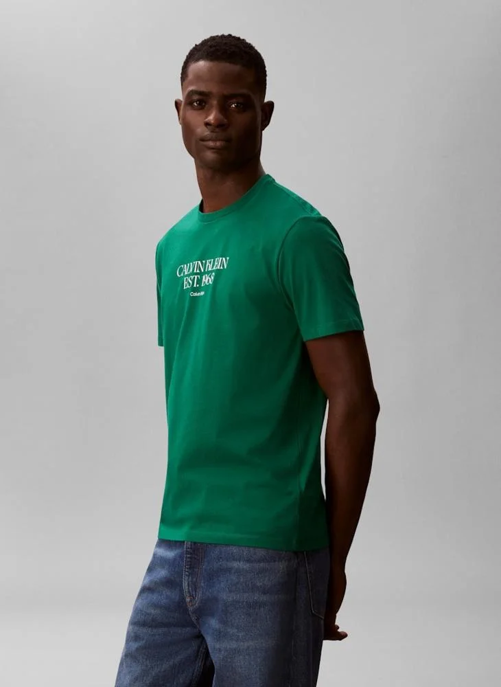 Calvin Klein Jeans  1968 Logo Graphic Crew Neck T-Shirt for Men | Best Price UAE
