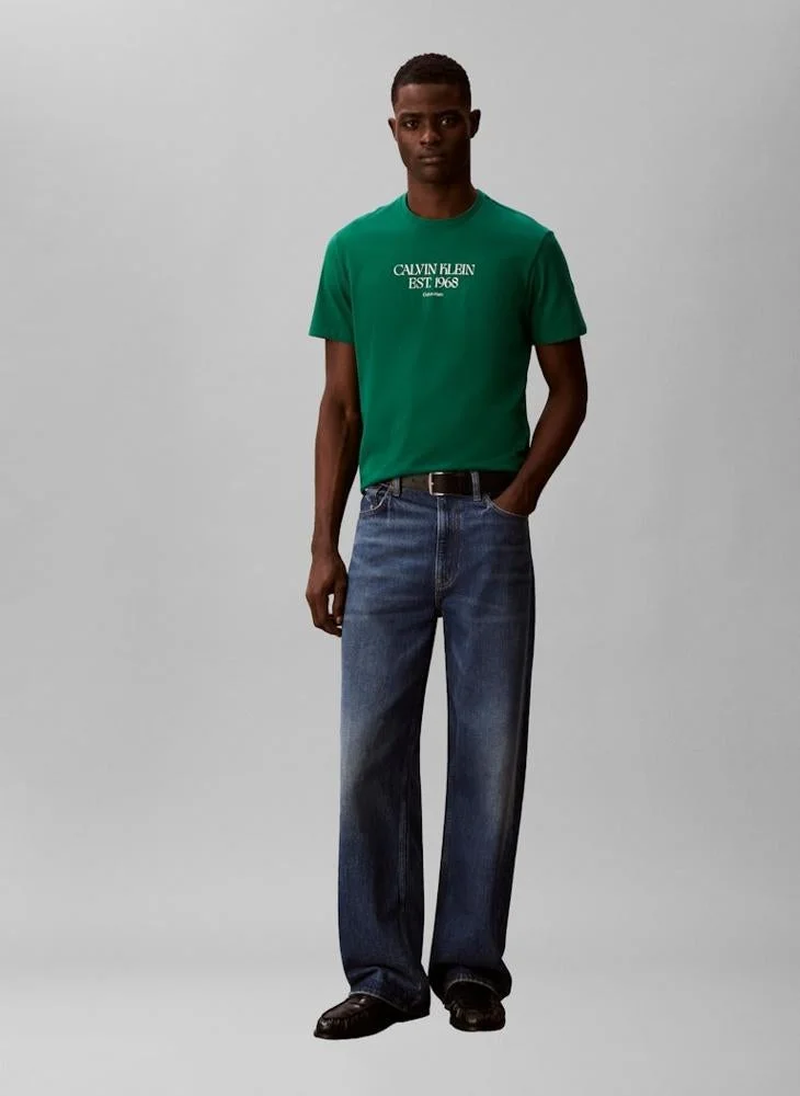 Calvin Klein Jeans  1968 Logo Graphic Crew Neck T-Shirt for Men | Best Price UAE