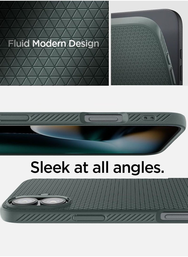 Spigen غطاء حماية Liquid Air لهاتف iPhone 16 Plus (2024) - أخضر داكن  - Image 4