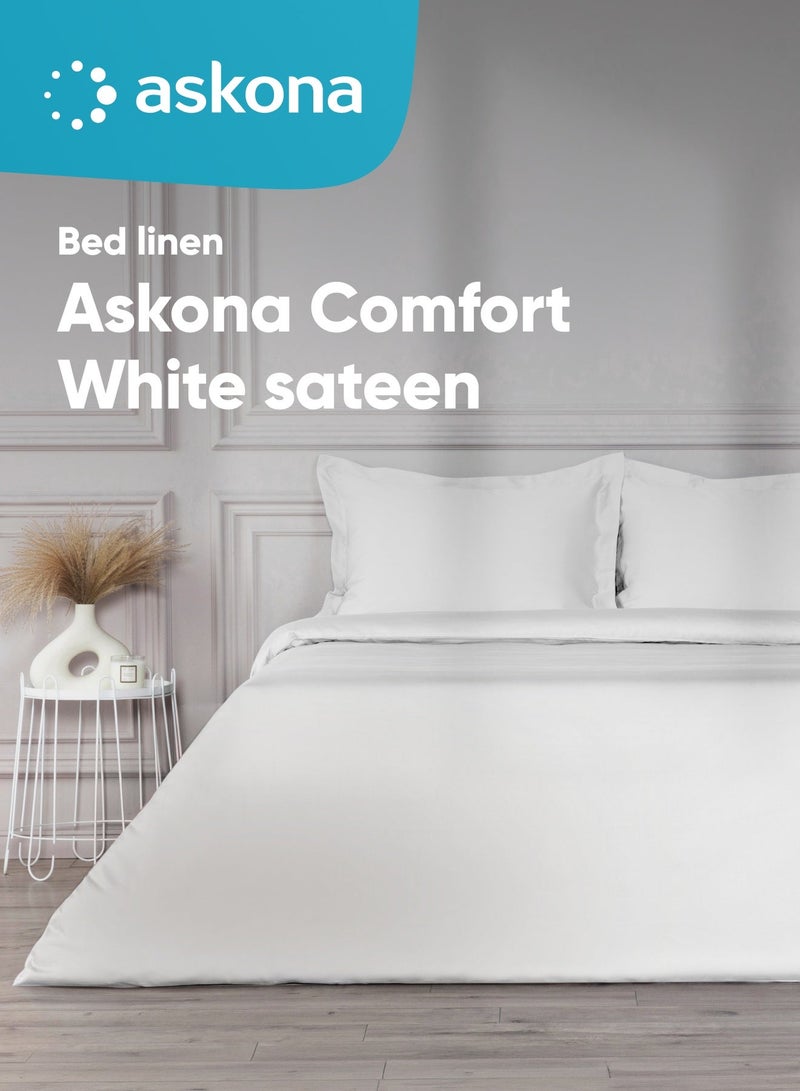اسكونا Bed linen 200*220 Askona Comfort White Sateen - Image 1