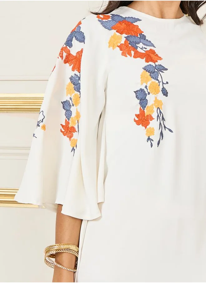 Styli Floral Embroidered Dress