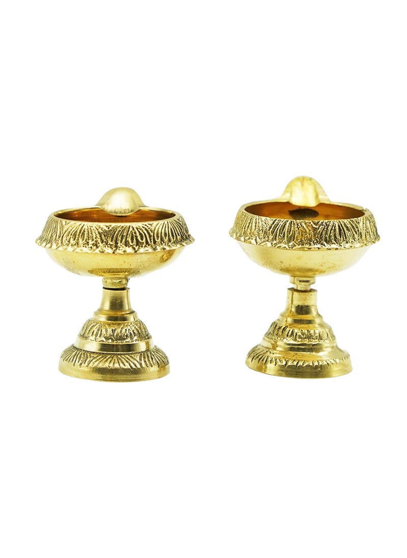 Dalvkot Dalvkot Brass Kuber Diyas Oil Lamps on Stand for Puja Room Decoration and Diwali Festival 2  - Image 4
