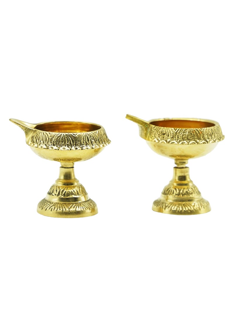Dalvkot Dalvkot Brass Kuber Diyas Oil Lamps on Stand for Puja Room Decoration and Diwali Festival 2  - Image 3