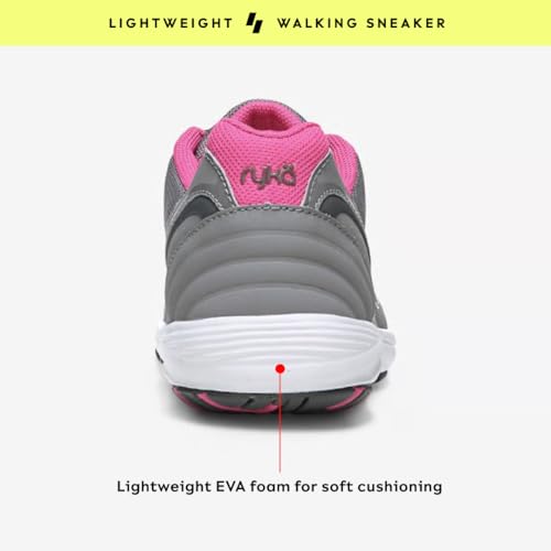 Ryka Womens Dash 3 Walking Shoe, Frost, 7.5 Wide US Grey/Pink - Image 4