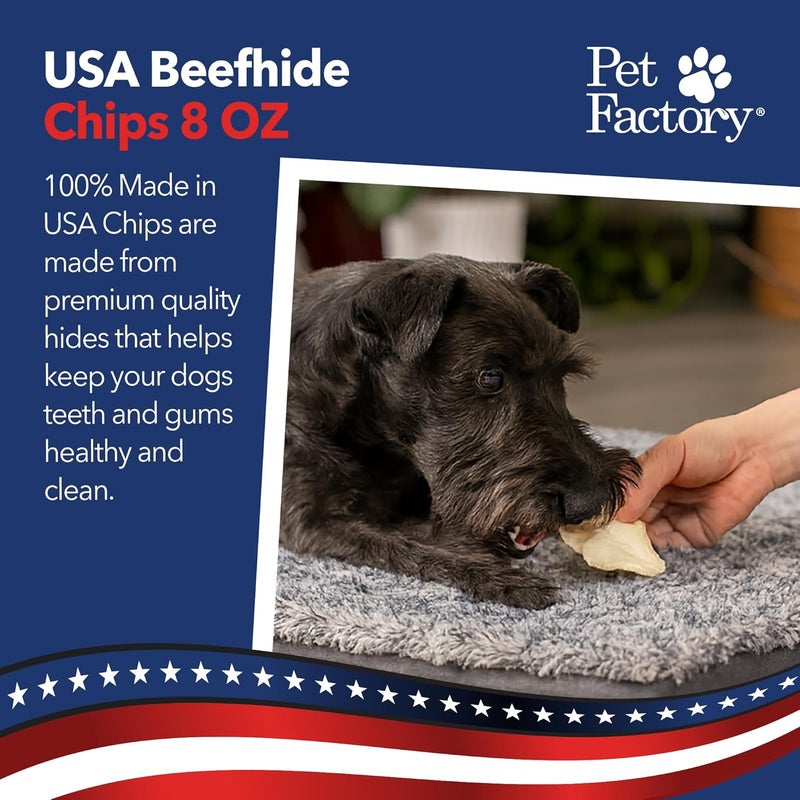 Pet Factory 100% Made in USA Beefhide Chips Dog Chews, Natural Flavor, Treats for Dogs - 8oz/1 Pack - Image 2