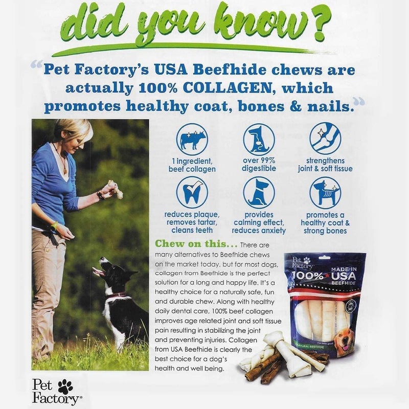 Pet Factory 100% Made in USA Beefhide Chips Dog Chews, Natural Flavor, Treats for Dogs - 8oz/1 Pack - Image 5