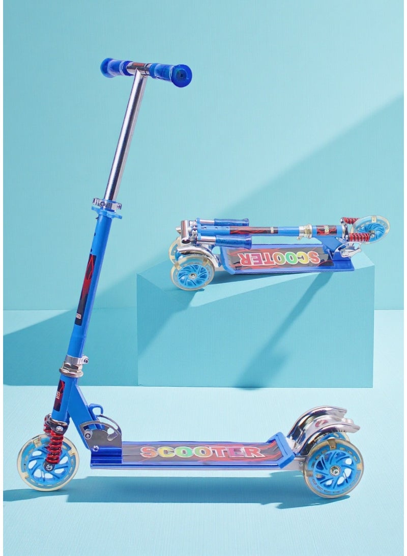 EASY FUTURE 3 to 8 Years Kids Scooter – Foldable Kick Scooter with Height Adjustable Handle, Rear Brake & LED PU Wheels - Image 1