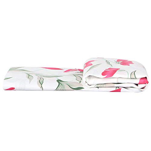 MORADO® 3D Printed Glace Cotton 144 TC Double Bedsheet with 2 King Size Pillow Covers, White Red Flower - Image 3