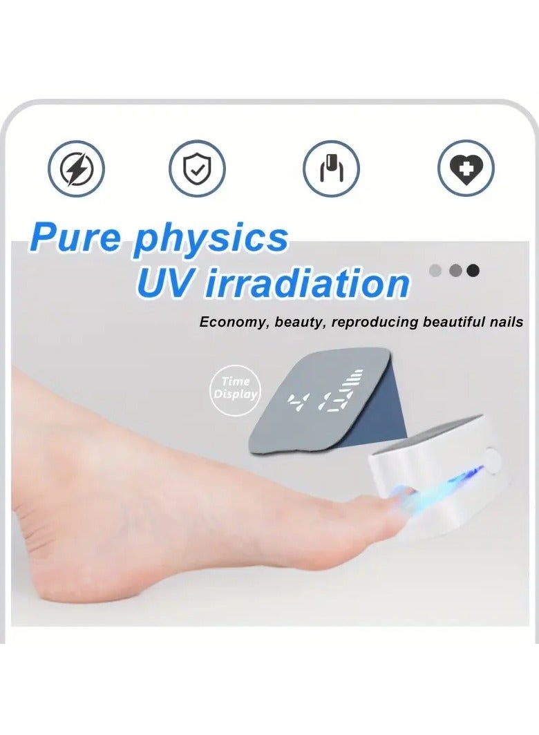 Rozino Compact UV LED Nail Relax Device, Rechargeable Lithium Battery, USB Charging, Ergonomic Design with Digital Display - Portable, Unscented Treatment for Healthy-Looking Fingernails and Toenails, Low Voltage Operation - Image 2