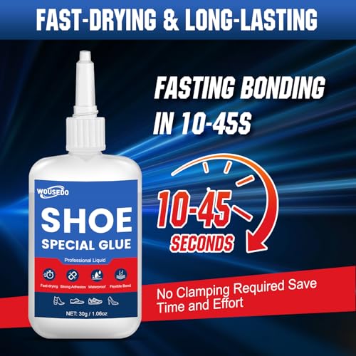 WOUSEDO 30g Shoe Super Glue - Quick Dry Strong Adhesive for Shoe Repair, Boots, Sneakers, Heels, Hiking Shoes, Leather, Handbags -Waterproof & Flexible. - Image 5