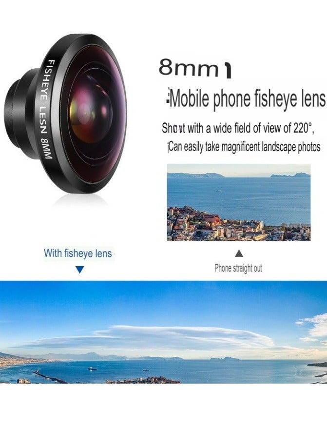SYOSI 8mm Fish Eye Lens, Sturdy And Durable Smart Phone Camera Lens, Anti Reflective Multi Coated Wide Angle Mobile Camera Lens Attachment For Photography, (1pc, 8mm Fish Eye Lens) - Image 2