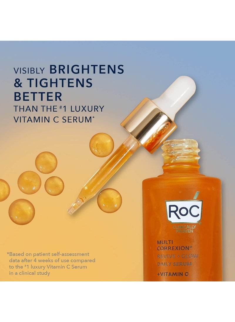 RoC - Multi Correxion Revive + Glow 10% Active Vitamin C Serum for Face, Daily Anti-Aging Wrinkle and Skin Tone Skin Care Treatment, Brightening Serum, 1 Fluid Ounce - Image 1