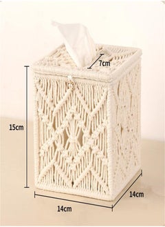 Square Cotton Rope Lace Tissue Box, Suitable for Bathroom, Bedroom, Living Room and Home Decoration - pzsku/ZB4E7490E4EDDA6400078Z/45/_/1701761972/d4ff36d9-18d3-4871-91f2-248078404be5