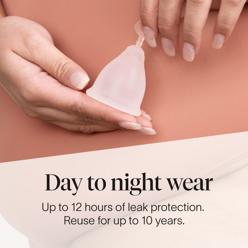 Cora Menstrual Period Cup | Comfortable, Easy to Use | Soft, Medical Grade Silicone | Flexible Fit | Leak Protection, Foldable, Sustainable, Reusable Alternative to Tampons/Pads (Size 1) - Image 3