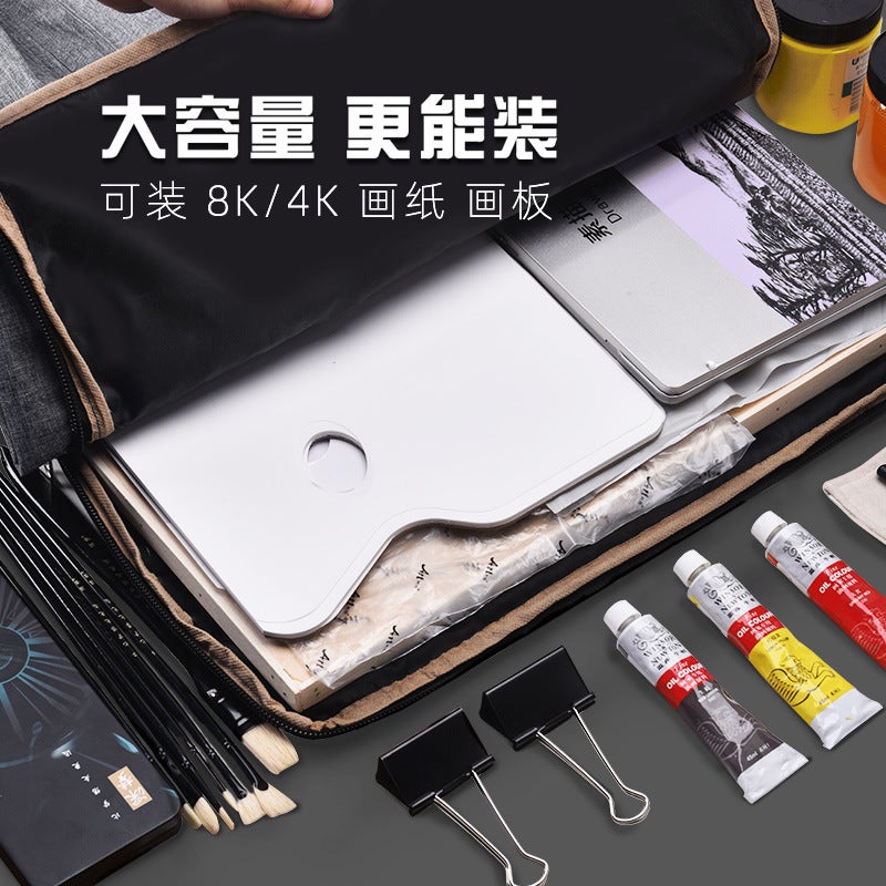 Art Student Painting Bag Waterproof Shoulder Bag Thickened Canvas Art Exam Sketch 4K Sketch Board Multifunctional Painting Bag - Image 3