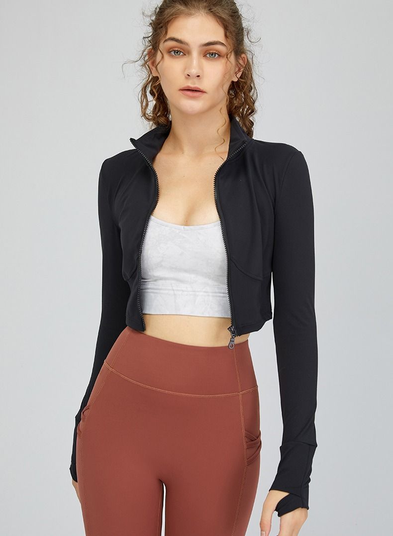Loquat Yoga Sports Fitness top Long Sleeve Black  - Image 2