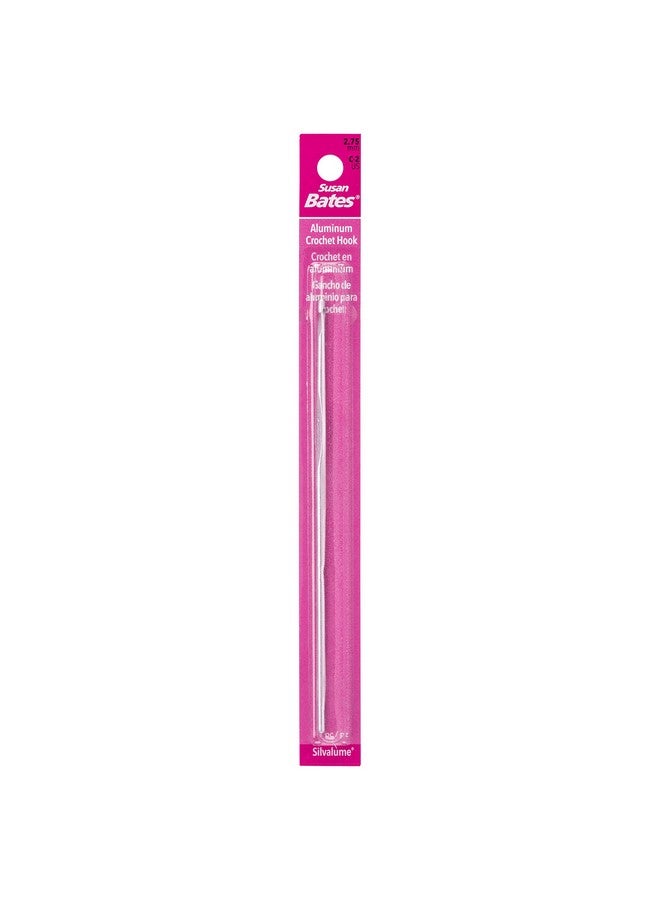 Susan Bates 51/2Inch Silvalume Aluminum Crochet Hook 2.75Mm Silver Pink - Image 2