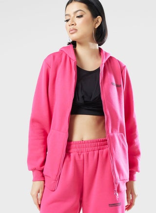 Regular Zip Logo Hoodie