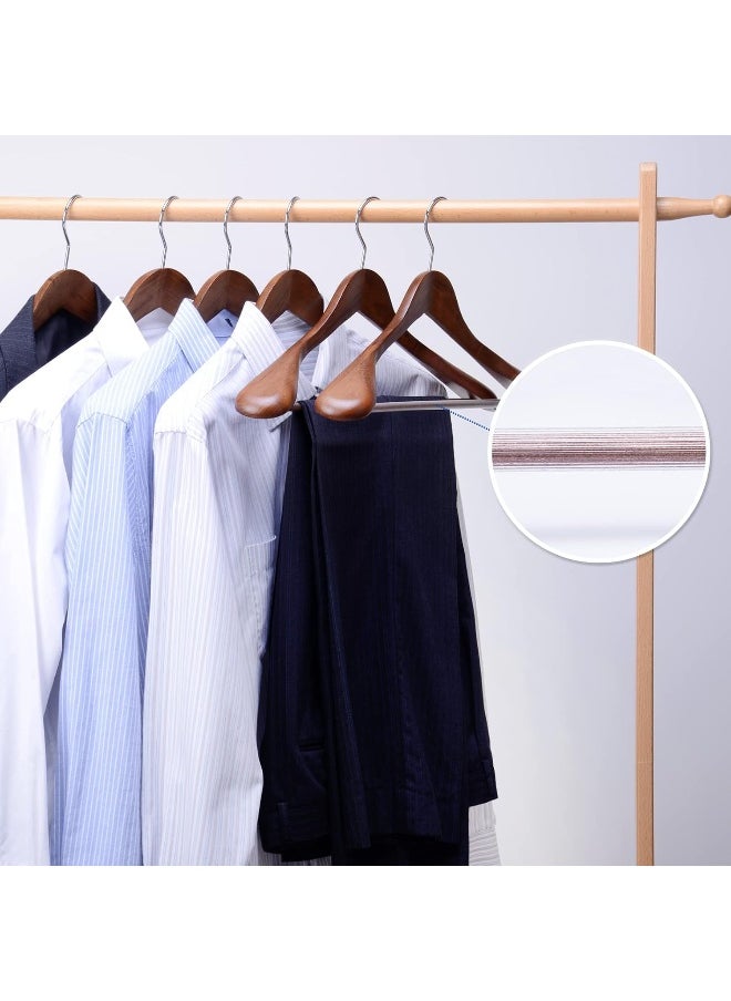 Nature Smile - Nature Smile Luxury Wooden Suit Hangers 6 Pack Wood Coat Hangers Jacket Outerwear Shirt Hangers, with Extra-Wide Shoulder, 360 Degree Swivel Hooks & Anti-Slip Bar with Screw (Retro Color) - Image 1
