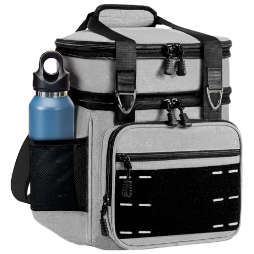 TENKIST Lunch Box Cooler Bag Tactical Insulated Lunchbox for Men Large Lunch Pail Kit for Adults Work Outdoor Shifts Trips Grey 16L - Image 1