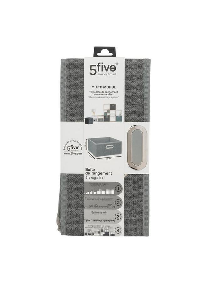 Five Simply Smart Polypropylene and Metal Foldable Storage Box Heather Grey 31 x 15cm 138886C  - Image 3