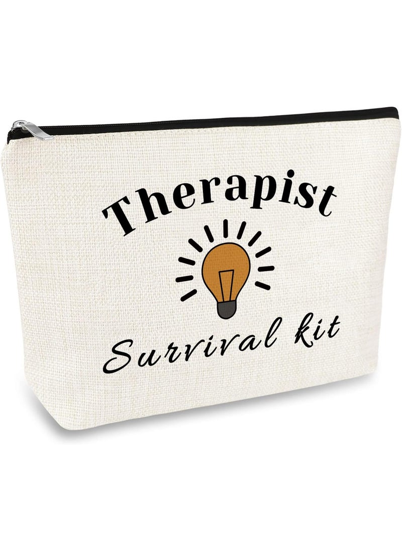 Mikela Therapist Gifts Makeup Bag Psychology Therapist Appreciation Gifts Travel Cosmetic Bag Zipper Pouch Birthday Retirement Present for Psychology Psychologist School Counselor Women Graduation Present 