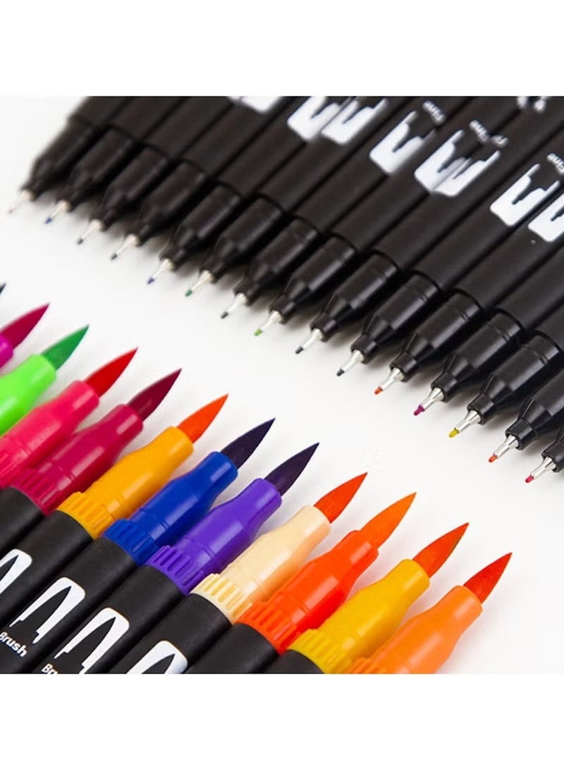 Huitich 72 Pcs Dual Brush Pens Set with Zipper Case for Drawing and Coloring - Image 4