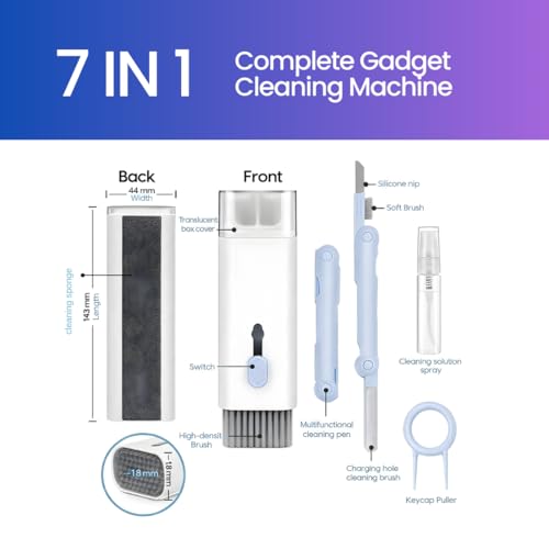 QUICLEAN Laptop Cleaner Kit -500ml With 7-In-1 Gadget Cleaning Machine & 350gsm Cloth For All Screen Cleaning | Machine Cleans - Mobile, Laptop, Keyboard, Earbuds & Lens|Cleaner Cloth For Large Screen - Image 2