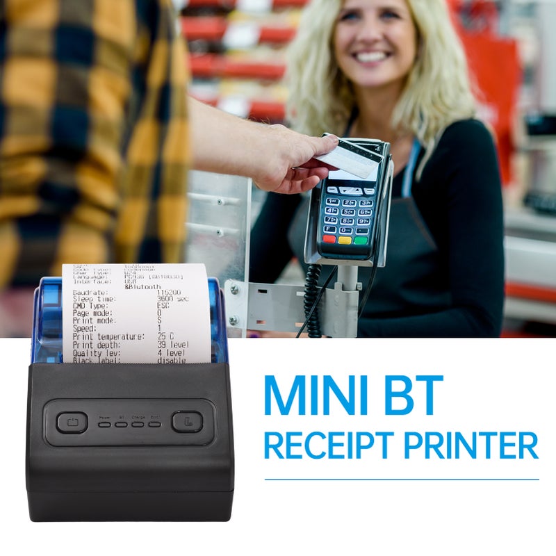Portable Mini Thermal Printer 2 inch Wireless USB Receipt Bill Ticket Printer with 57mm Print Paper Roll Compatible with iOS Android Windows for Restaurant s Retail Stores - Image 5