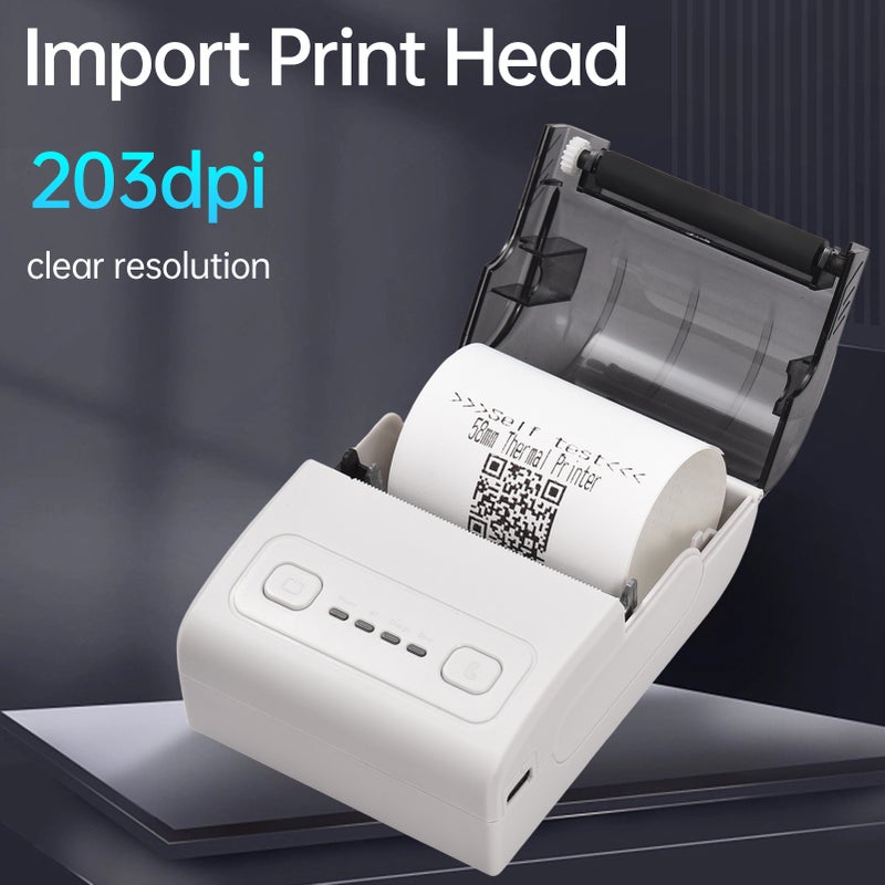 Portable Mini Thermal Printer 2 inch Wireless USB Receipt Bill Ticket Printer with 57mm Print Paper Roll Compatible with iOS Android Windows for Restaurant s Retail Stores - Image 3
