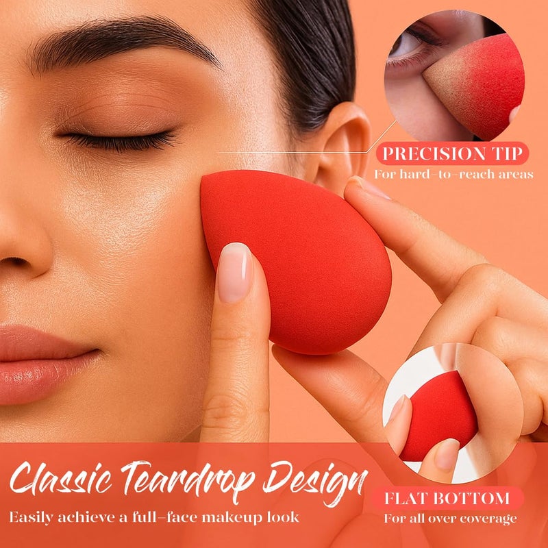 BEAKEY Makeup Sponge Set 5 Pack Micro Porous Low Absorption Soft Latex Free Foundation Beauty Sponges & Blenders for Powder Cream, Stocking Stuffers for Women - Image 5
