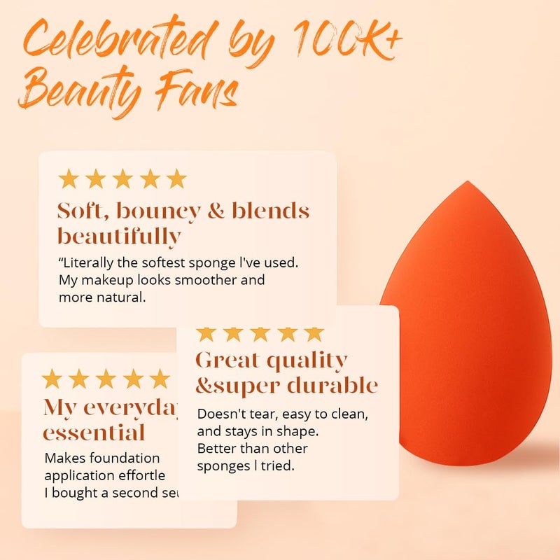 BEAKEY Makeup Sponge Set 5 Pack Micro Porous Low Absorption Soft Latex Free Foundation Beauty Sponges & Blenders for Powder Cream, Stocking Stuffers for Women - Image 4