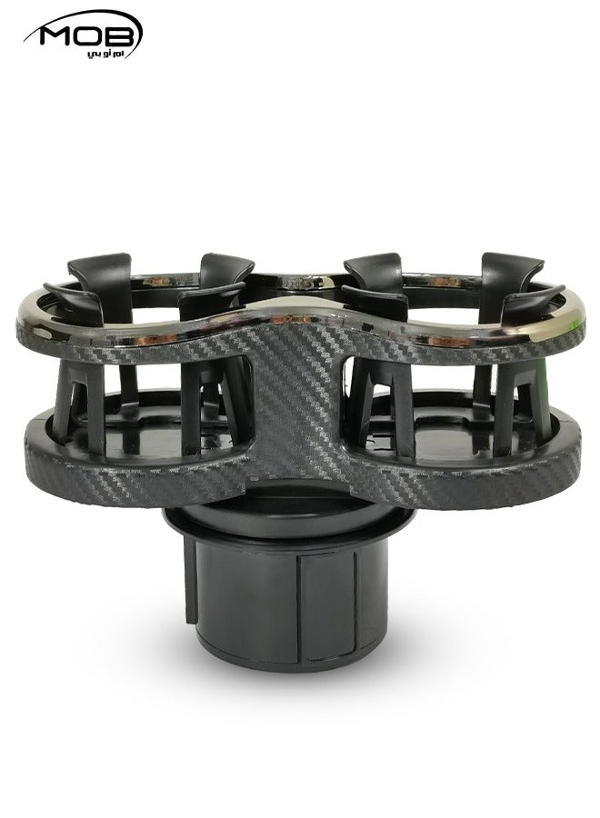 MOB Double Drink Holder with Adjustable Base for Cars - Elastic Cup Holder and Two Cup Holders Design - M-239 - Image 1