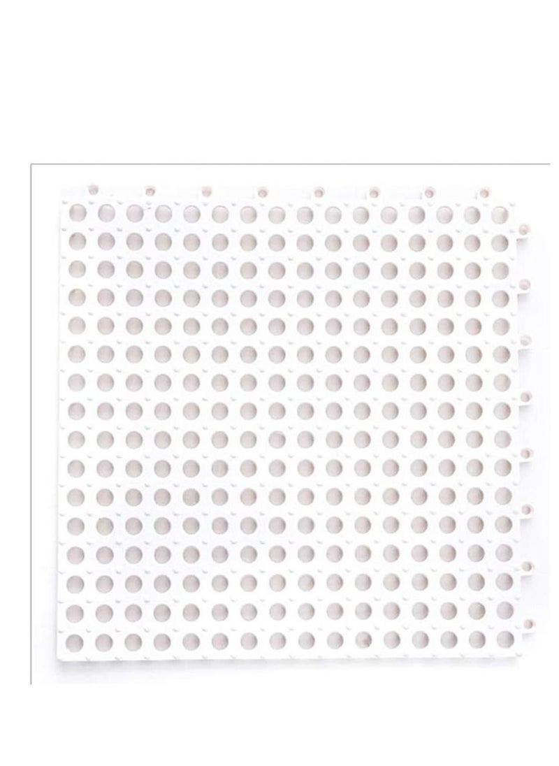 Generic - 10PCS Interlocking Rubber Floor Tiles with Drain Holes DIY Size Bathroom Shower Toilet Non-Slip Floo - Image 1