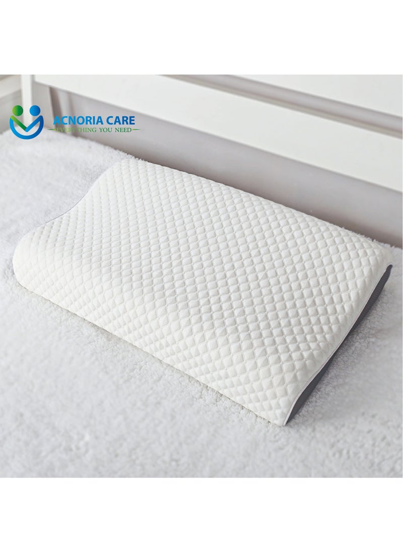 ACNORIA CARE Contour Pillow Memory Foam Neck Support Orthopedic Comfort Neck Pain With Removable Pillow Cover - Size 60 * 35 * 11/9 cm - From Acnoria Care  - Image 1