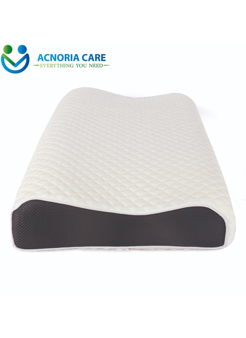ACNORIA CARE Contour Pillow Memory Foam Neck Support Orthopedic Comfort Neck Pain With Removable Pillow Cover - Size 60 * 35 * 11/9 cm - From Acnoria Care  - Image 5