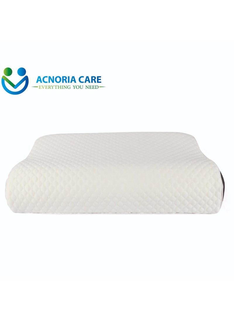 ACNORIA CARE Contour Pillow Memory Foam Neck Support Orthopedic Comfort Neck Pain With Removable Pillow Cover - Size 60 * 35 * 11/9 cm - From Acnoria Care  - Image 4