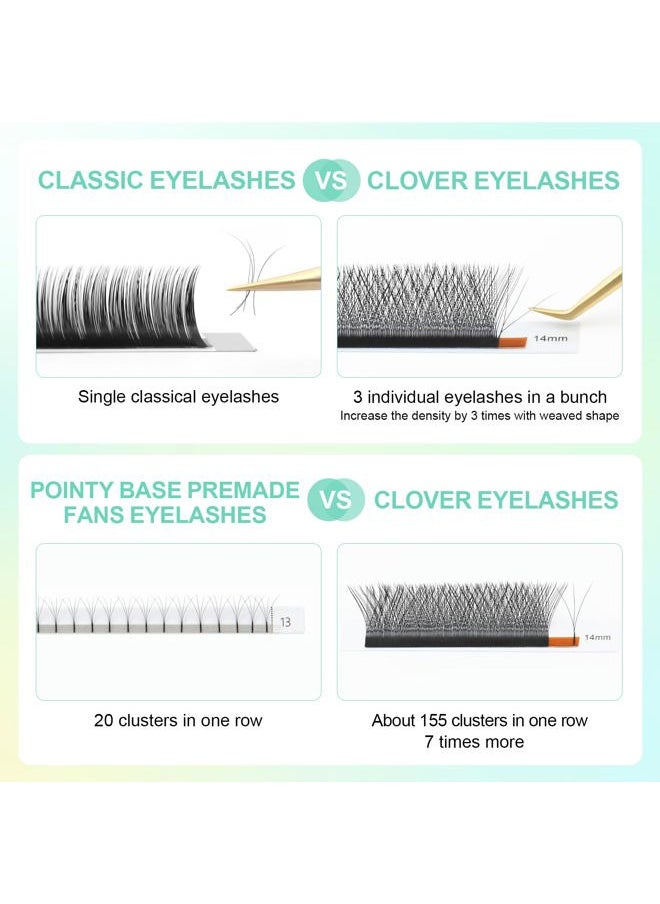 NAGARAKU - W Eyelash Extension 3D Volume Premade Fan 0.07mm D curl 8-12mm mix Faux Mink Matte Black Cluster Easy Fanning yy Eye Lashes - Image 1