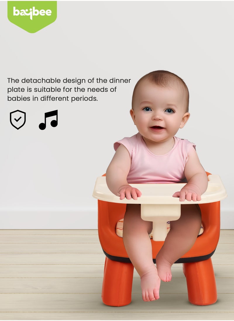 BAYBEE Creto Baby Booster Chair For Feeding, Portable Dining Chair For Baby With Removable Cushion Pad And Food Tray  - Image 2