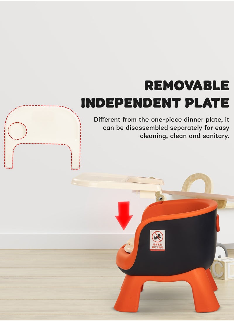BAYBEE Creto Baby Booster Chair For Feeding, Portable Dining Chair For Baby With Removable Cushion Pad And Food Tray  - Image 5