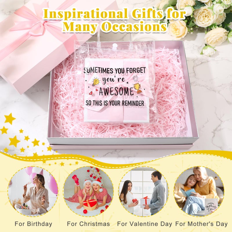 Dansydaisy 20 Pcs Inspirational Gifts for Her Sometimes You Forget You're Awesome Clear PVC Gift Bags with Handles for Women Friends Sister Mom Friendship Birthday Wedding Bridal Shower Gift - Image 3