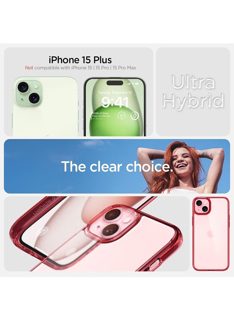 Spigen Ultra Hybrid for iPhone 15 PLUS Case Cover - Red Crystal  - Image 2