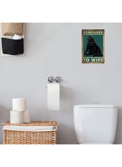 Generic Bestylez Remember to Wipe Funny Black Cat Poster Vintage Cat Bathroom Sign Decor  - Image 2