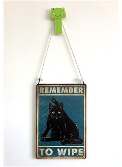Generic Bestylez Remember to Wipe Funny Black Cat Poster Vintage Cat Bathroom Sign Decor  - Image 5